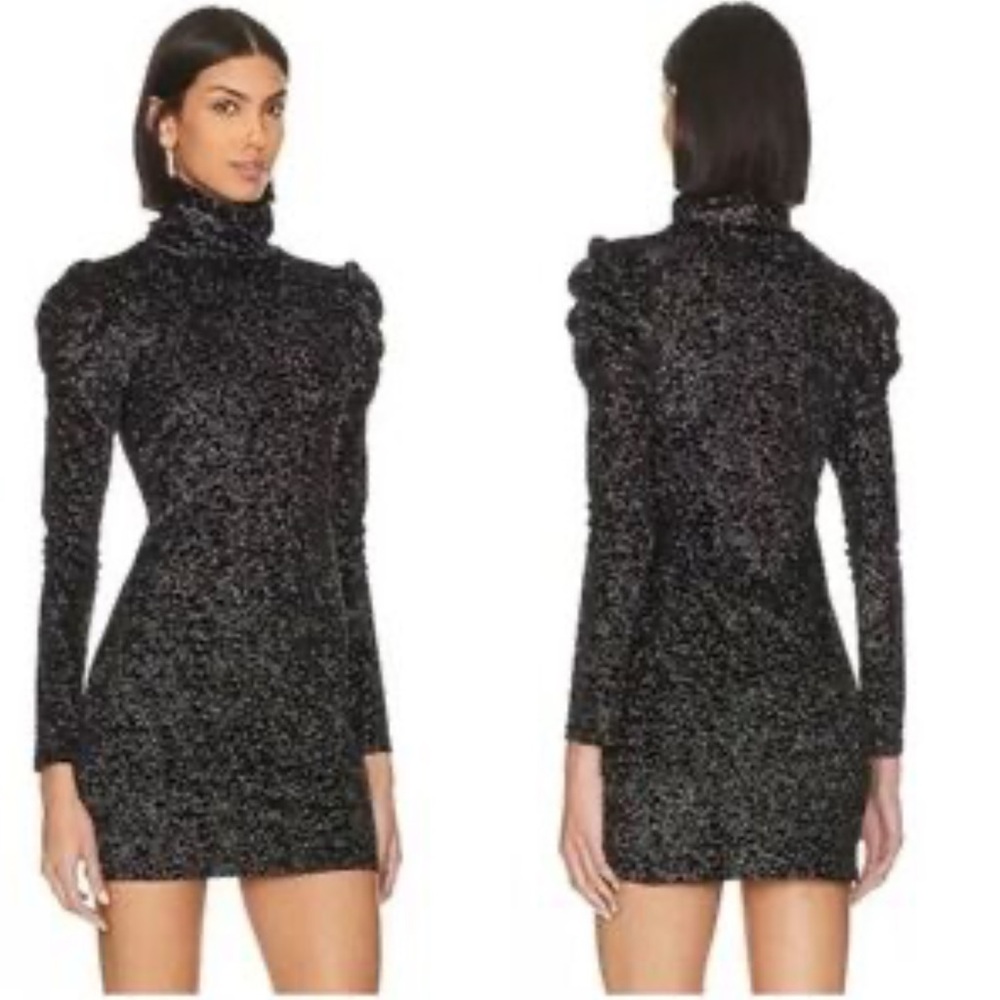 Misa Los Angeles Black Bodycon Long Sleeve Dress‎ Size Medium